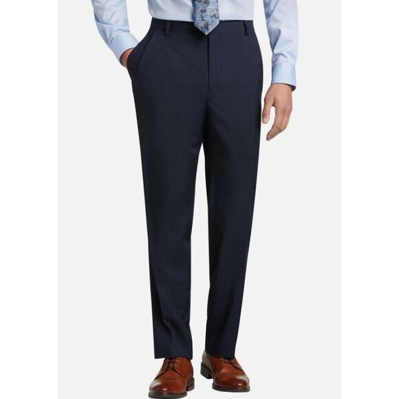 Italian PRONTO UOMO PLATINUM Dress Pants Men’s 36 Wool Navy Modern Suit Business - Picture 1 of 9
